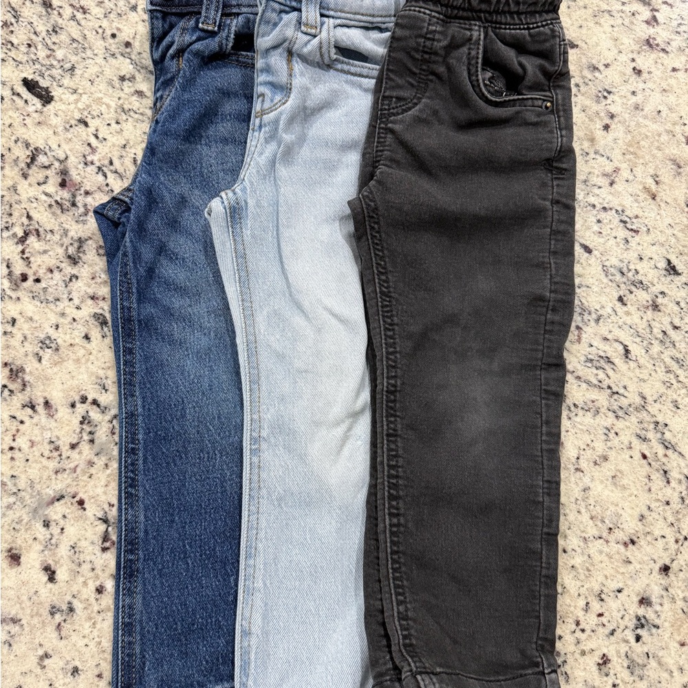 Old Navy and Cat & Jack jeans - medium wash, light wash and black